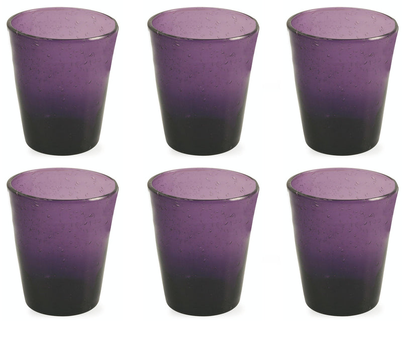 Set 6 Bicchieri Ø9x10 cm in Vetro Soffiato Villa d'Este Home Tivoli Cancun Viola