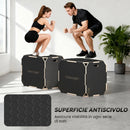 Plyo Box 3 in 1 Box Pliometrico 76x61x51 cm per Salti Antiscivolo con Maniglie per Allenamento in Legno Nero      