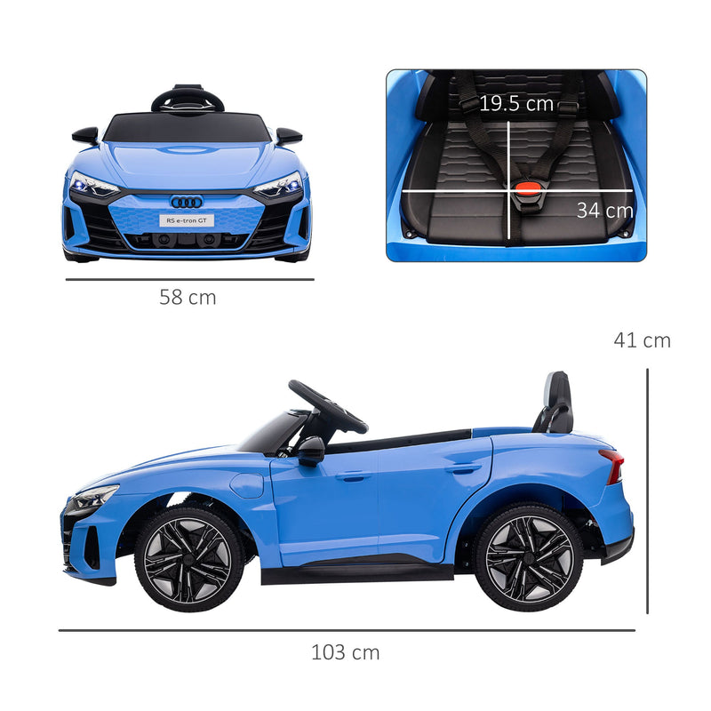Macchina Elettrica per Bambini Licenza Audi RS con Telecomando Blu e Nero  