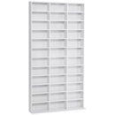 Libreria Porta CD 102x23,5x195 cm con 3 Colonne da 12 Ripiani in MDF Bianco  