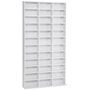 Libreria Porta CD 102x23,5x195 cm con 3 Colonne da 12 Ripiani in MDF Bianco  