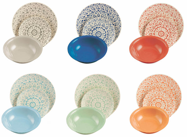 acquista Tafelservice 18 Teile in Hard Dolomite Villa d'Este Home Tivoli Cala Blanca Multicolor