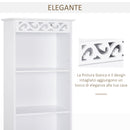 Mobile a Colonna per Bagno in Legno 40x23x160 cm  Floreale Bianco