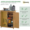 Armadio da Giardino 75x40x90 cm Porta Attrezzi con 2 Ante e 4 Scaffali Piano in Lamiera in Legno 