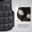 Giubbotto Zavorrato 10kg Unisex 38 Pesi Singoli Imbottitura Chiusure con Velcro Nero      