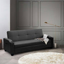Divano Letto 205x84x89 cmin Similpelle Nero