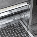 Mangiatoia per Galline 51x38x40,5 cm in Metallo Zincato e Acciaio Inossidabile Argento