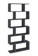 Libreria Moderana 80x24,6x191,8 cm Calli Bianco Lucido e Ardesia