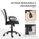 Sedia Poltrona Operativa Altezza Regolabile In Tessuto a Rete Nero   