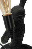 Lampada da Muro Monkey Nera 32x32x64 cm in Resina Nero e Oro      