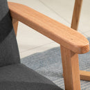 Poltrona per Salotto in Stile Vintage 68,5x78,5x75 cm con Braccioli e Struttura in Legno Grigio Scuro   