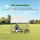 Pollaio per Galline da Esterno 200x200x200 cm con Tetto e Serrature in Acciaio Zincato Argento      