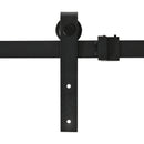 Kit Porta Scorrevole 183x0,6x18 cm con Binari Fermi e Guide Stile Industriale in Acciaio al Carbonio Nero      