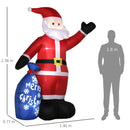 Babbo Natale Gonfiabile Luminoso 146x77x238 cm con  Luci LED