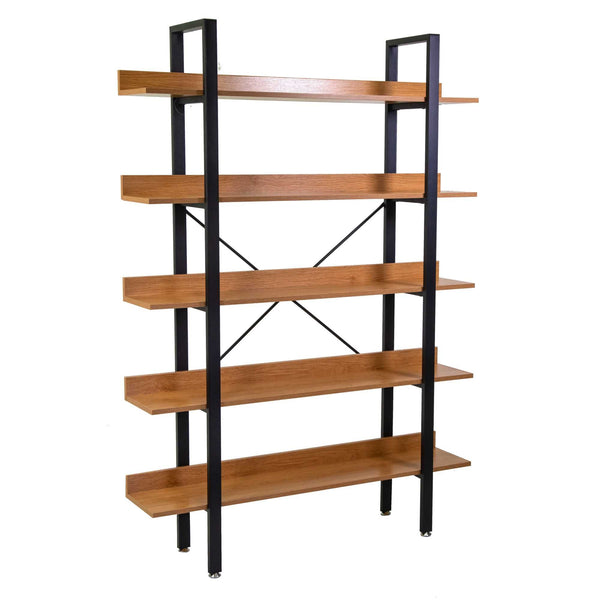 acquista Libreria 5 ripiani 120x28xh171 cm in Metallo e Legno Achille Naturale
