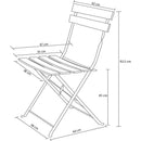 Set 3 Pezzi Giardino Tavolo 2 Sedie Bistrot Pieghevole Modello Parigi Grigio      