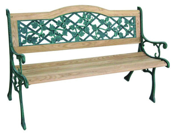 sconto 2-Sitzer-Gartenbank aus Gusseisen und Efeuholz