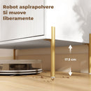 Credenza Moderna 120x39,1x76 cm con 3 Cassetti Silenziosi 2 Ripiani Regolabili 5 Gambe in Acciaio e MDF Bianco      