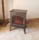 Stufa Elettrica da Pavimento Effetto Fiamma 2000W Vannini Revè Bronzo