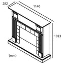 Camino Elettrico da Pavimento 109x22x95 cm Effetto Fiamma 1500W Sined Lipari XXL Bianco