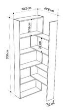 Libreria 72x22x200 cm Wish estensibile angolare bianca