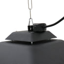 Stufa Alogena a Sospensione Ø43x25 cm 2000W con Luce LED e Telecomando Nera