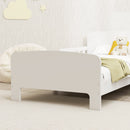 Letto per Bambini 3-8 Anni Basso con Sponde Laterali e Bordi Lisci 143.5x74.2x54 cm in Legno Bianco      