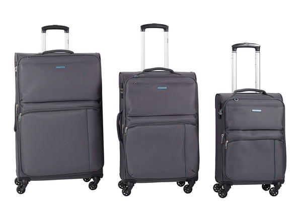 sconto Set 3 Valigie Trolley Espandibile in Poliestere TSA Ravizzoni Manila Grigio