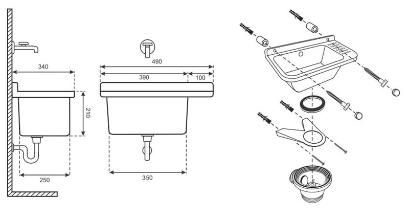 Lavatoio 50x34x21cm in Polipropilene 13,5l Forlani Wash Bianco