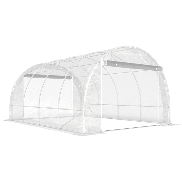 Serra a Tunnel 3x4x2 m con Porte Avvolgibili Telaio in Acciaio e Copertura in PE Anti-UV Trasparente online