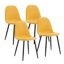 Set 4 Sedie da salotto Imbottite in Tessuto Bella Gialle