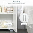 Mobile Bagno Moderno 60x30x80 cm con 2 Ante e Maniglie Argentate in MDF Bianco      