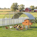 Pollaio per Galline da Esterno 280x340x190 cm con Tetto Impermeabile e Serratura in Acciaio Zincato Argento      