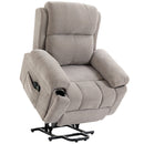 Poltrona Alzapersona Reclinabile 97x97x104 cm Riscaldata e Massaggiante 8 Punti con 2 Telecomandi in Ciniglia Beige      