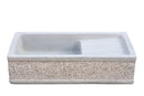 Lavandino con Sgocciolatoio da Esterno 80x40x20 cm in Calcestruzzo Bocciardato Grigio Graniglia