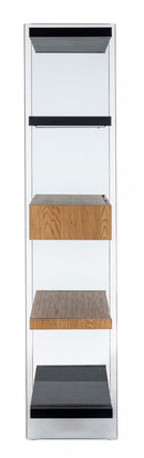 Libreria 4 Ripiani 2 Cassetti 90x39x180h cm Line Wood Nero 