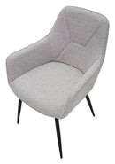 Set 2 Sedie Vicenza 58x85,5x63 cm in Tessuto Grigio/Nero