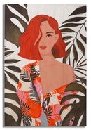 Stampa Dipinta Lady Jungle 1 80x2,8x120 cm in Legno e Tessuto
