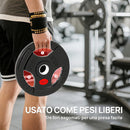Set di Dischi Pesi 2x10 kg con Foro da 5 cm e 3 Impugnature Acciaio con Rivestimento in Plastica Nero      