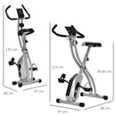Cyclette Magnetica Pieghevole 86x47x112 cm 8 Livelli in Acciaio e ABS Argento e Nera