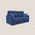Divano Letto 3 Posti 196x102x97 cm in Tessuto Blu