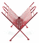 Portariviste Pieghevole in Ferro Battuto 34x34x33 cm Soriani Rosso