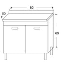 Mobile Sottolavello da Cucina 80x50x69 cm con 2 Ante in Nobilitato Teak 