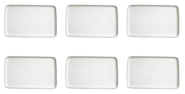Set mit 6 rechteckigen Tabletts für Snacks 16 x 8 x 1,5 cm aus allluminischem Porzellan Kaleidos Aluxina Bianchi prezzo