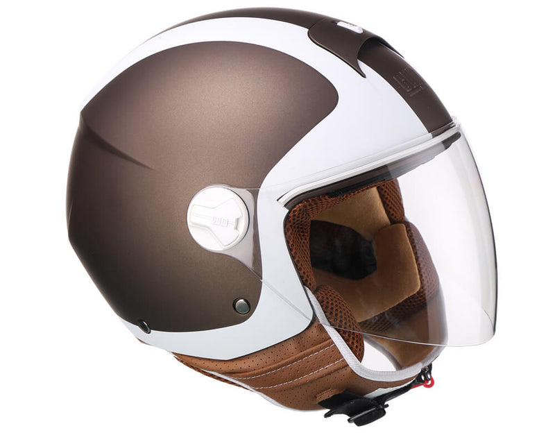 Casco Demi-Jet per Scooter Visiera Lunga CGM Positano 107V Marrone Opaco Varie Misure