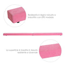 Trave da Ginnastica Allenamento Equilibrio Pieghevole in Legno Rosa 210x10x6.5 cm 