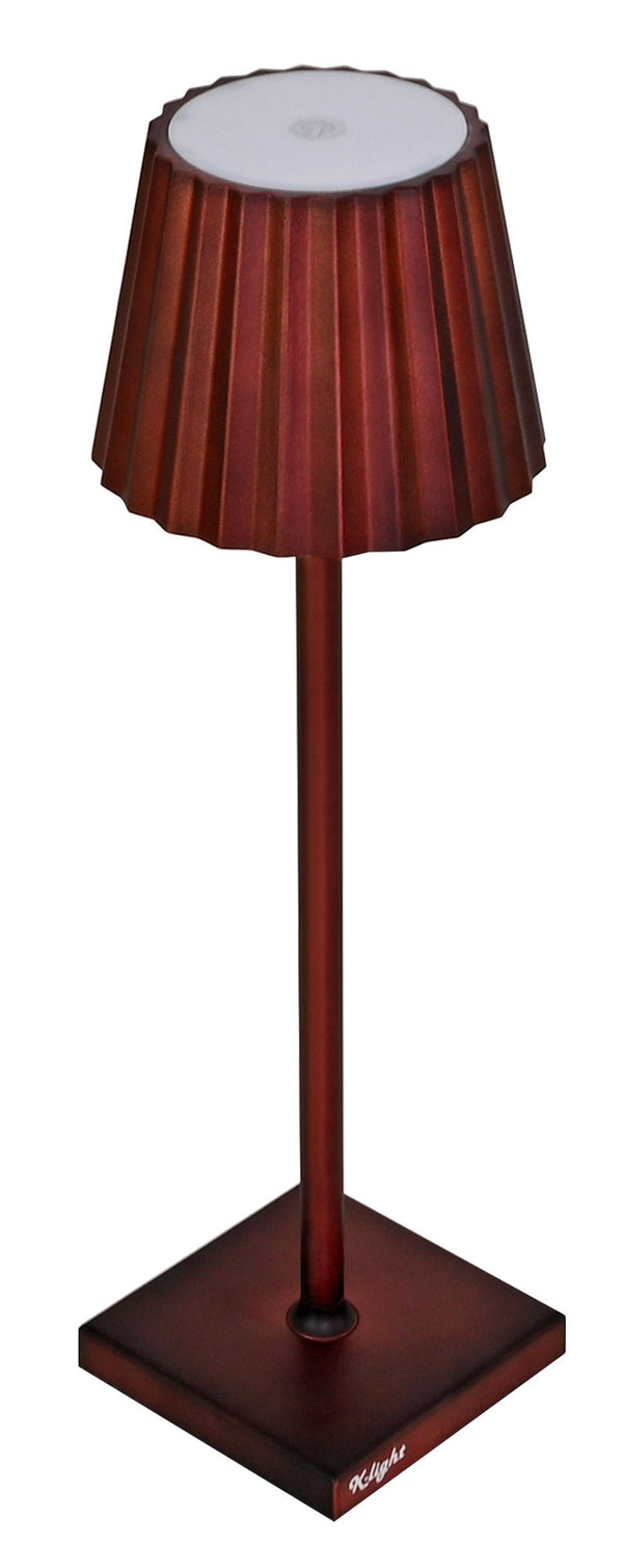 sconto Lampada da Tavolo 38x10x10 cm in Alluminio Luce Bianca Calda K-ligth Ruggine