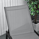 Lettino Prendisole da Giardino 169x65x102 cm  UV Nero e Grigio