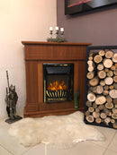 Camino Elettrico da Pavimento 97,8x104,8x30 cm Effetto Fiamma 2000W Ambassador & Meridian Noce