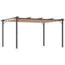 Pergola da Giardino 3X4m in Alluminio con Telo Scorrevole Nera e Beige